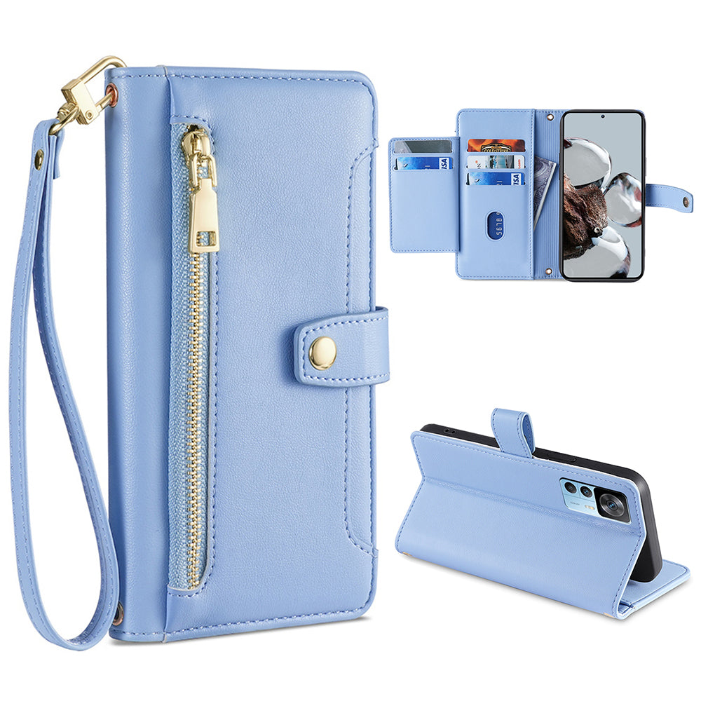 For Xiaomi Redmi K50 Ultra 5G 12T 5G Bump Proof PU Leather Stand Case Zipper Pocket Card Slots Flip Phone Cover with Wrist Strap and Shoulder Strap For Xiaomi Redmi K50 Ultra 5G 12T 5G Bump Proof PU Leather Stand Case Zipper Pocket Card Slots Flip Phone Cover with Wrist Strap and Shoulder Strap
